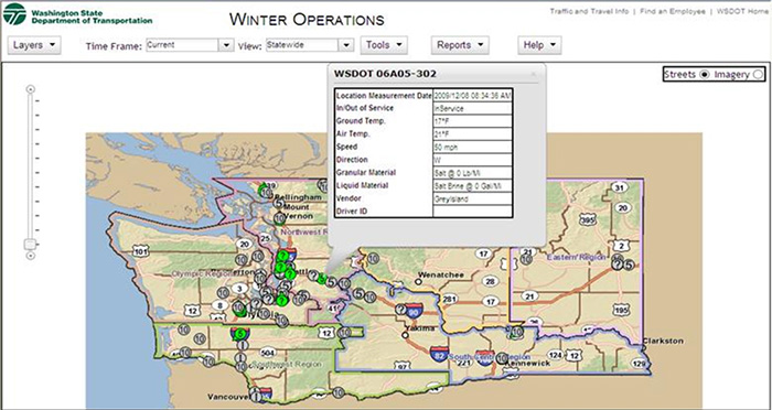 Screenshot from WSDOT's Maintenance Operations System