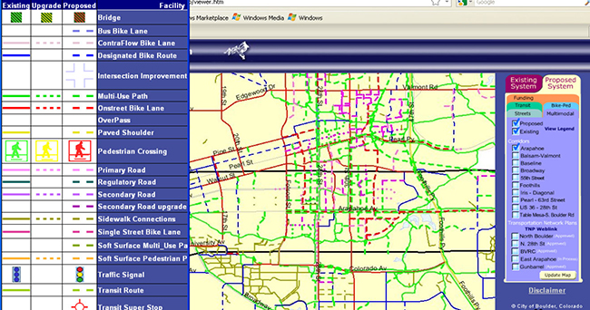 Screenshot of the Map It application with a colored map, a legend, and a control menu.
