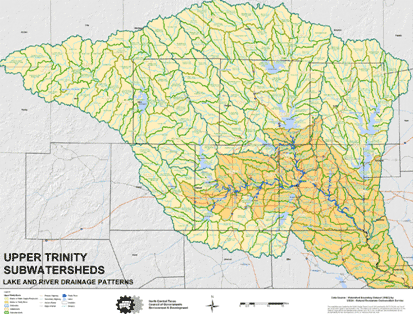 Upper Trinity Sub-watersheds map