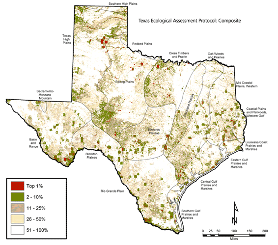 Texas Ecological Assessment Protocol Composite Map