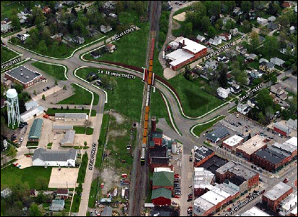 Proposed alignment looking northeast