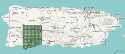 map of Puerto Rico with the study area highlighted