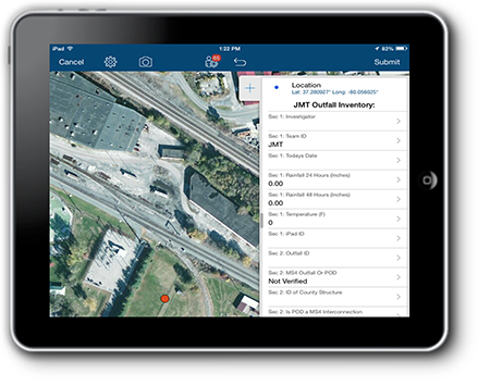 screenshot from VDOT's MS4 Mobile Collection Tools