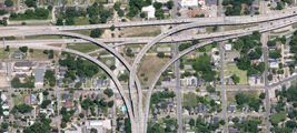 Aerial photograph of the I-10/I-110 interchange