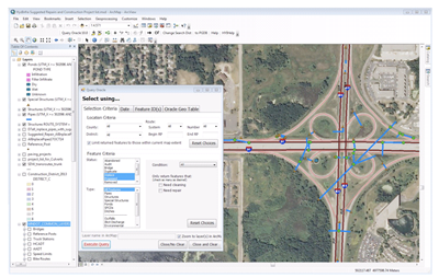 screenshot of the HydInfra Query Tool