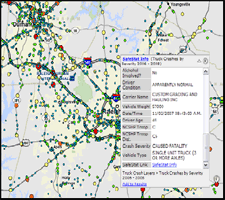 Figure 1. Screenshot of public site showing CMV crashes