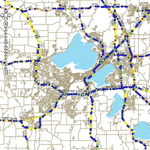 Screenshot of the WisDOT Crash Map showing the City of Madison 2012 crashes before the use of C-MAT