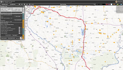 ITAP screenshot showing the issued permit route