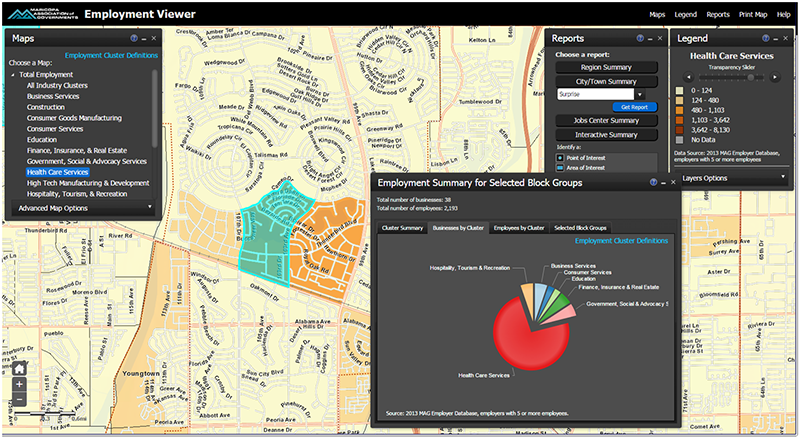 Figure 5. Screenshot from MAG’s Employment Viewer.