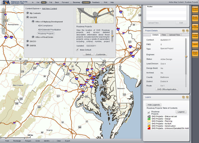 screenshot of SHA's Enterprise GIS System